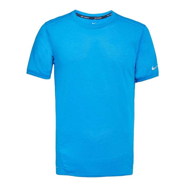 Nike Nike Swoosh T Shirts Men's Blue Crew Neck Moderate Straight Fit