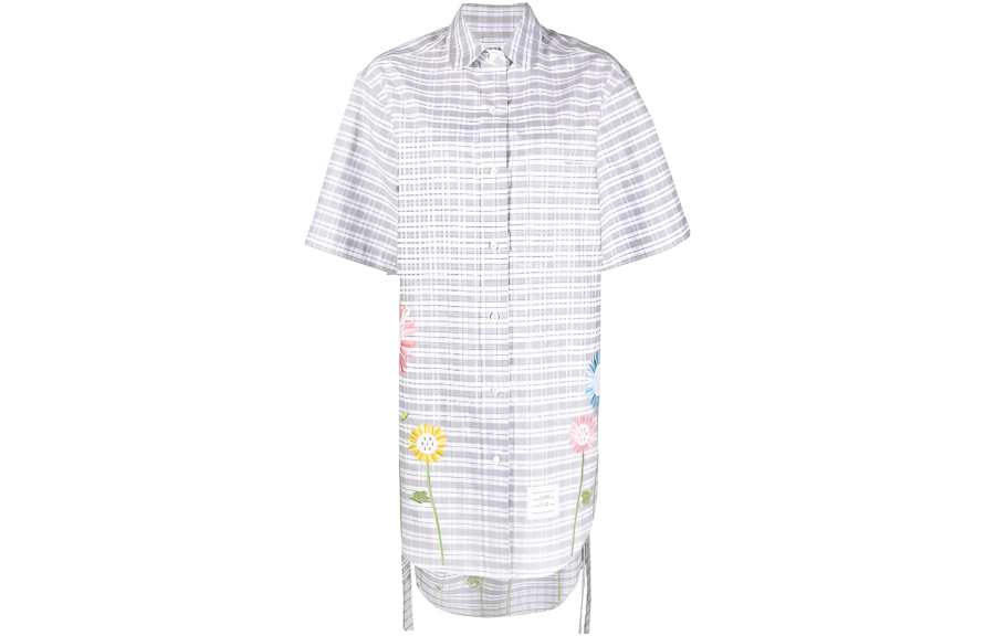 THOM BROWNE THOM BROWNE· Short Sleeved Dress Women's Light Gray