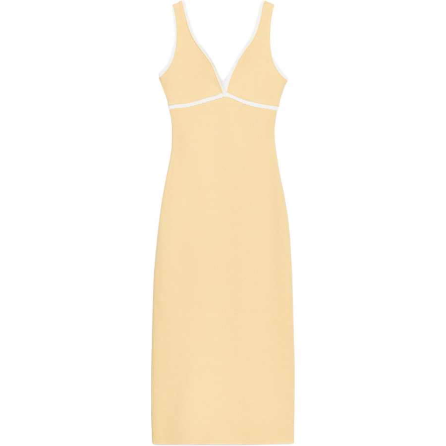 ZARA Sleeveless Dresses Women's Yellow Moderate Mid Length