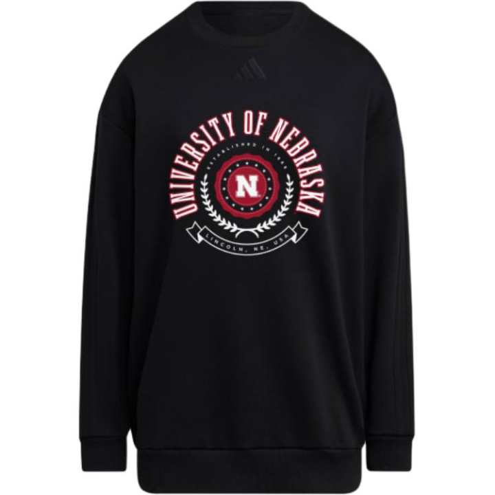 Adidas Adidas Clothing Sweatshirts Women's Black Crew Neck Moderate