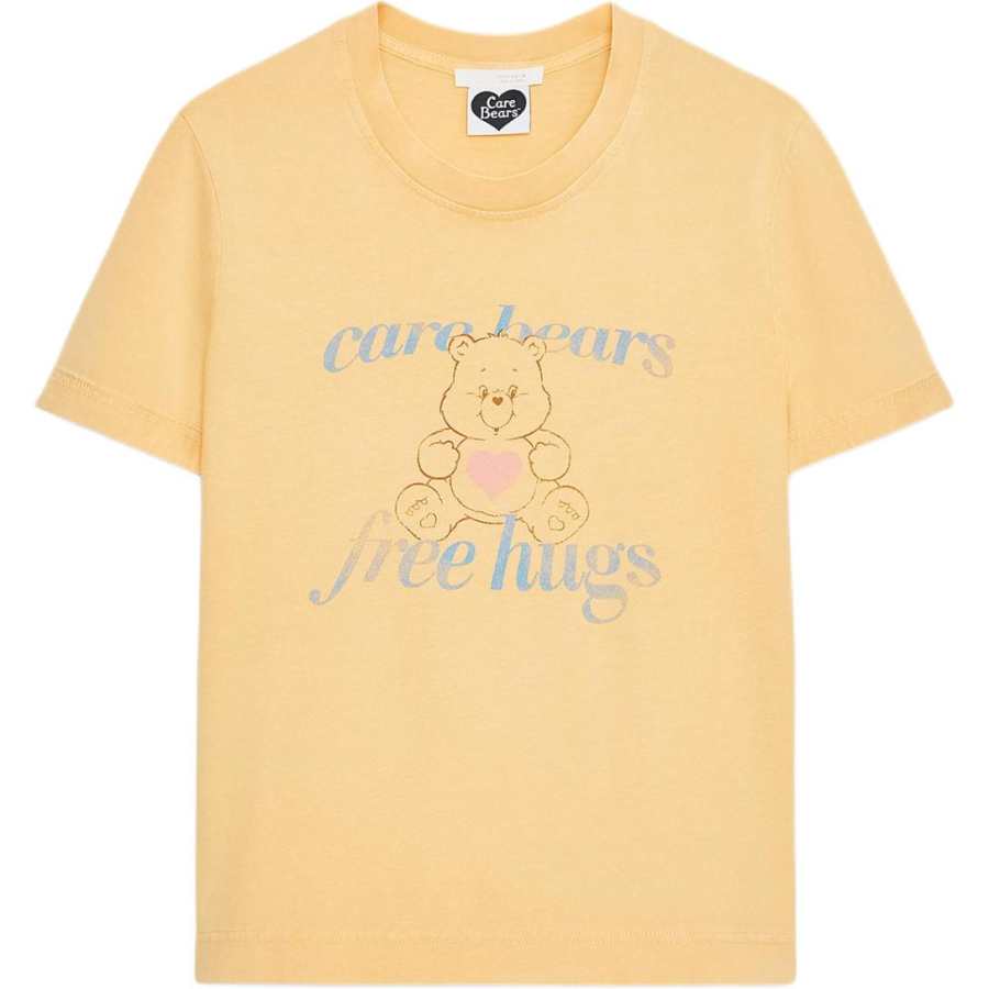 ZARA T Shirts Women's Yellow Crew Neck Moderate