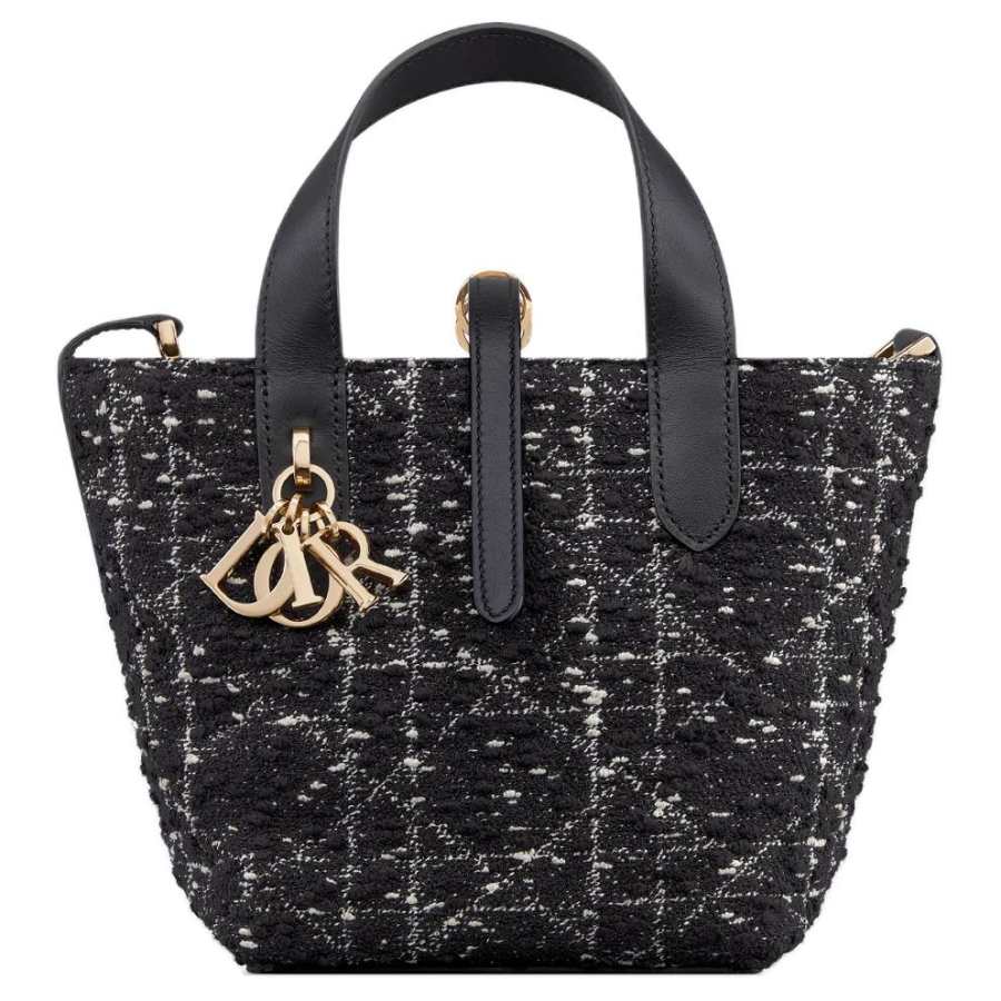 DIOR Toujours Calfskin Handbag Women's Black