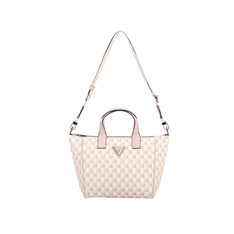 GUESS Synthetic Leather Tote Bag, Shoulder Bag Small Women's Carmine/Black/Beige Gray