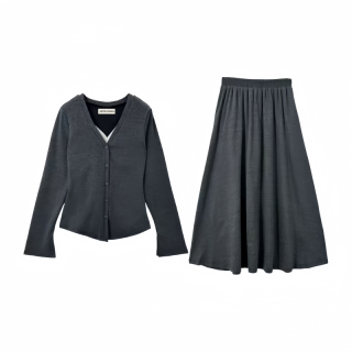ZWTX STUDIO Skirt Set Women's Gray