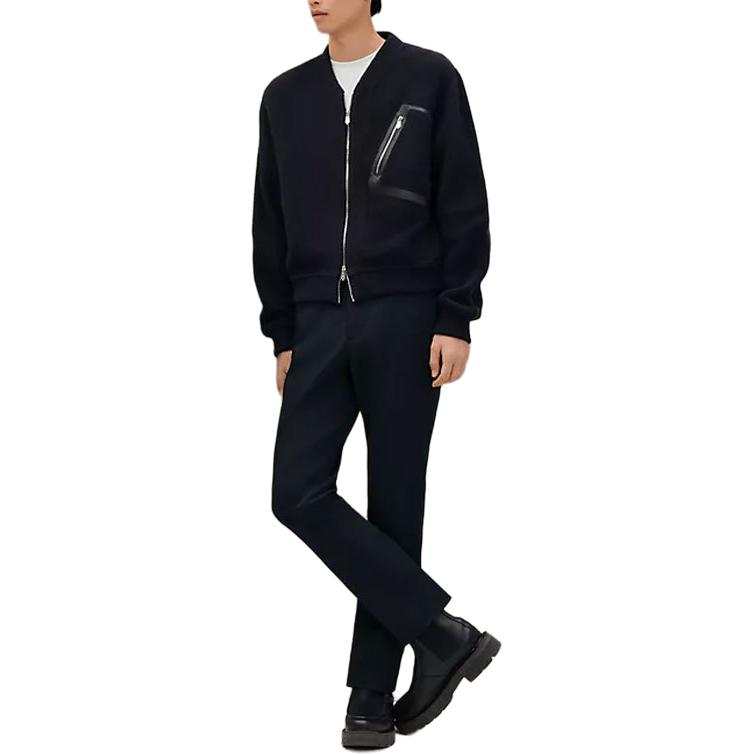 HERMES Jackets Men's Black V Neck Moderate Other
