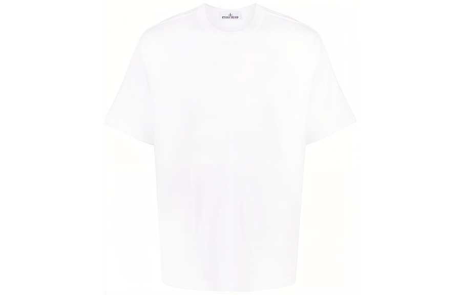 STONE ISLAND Logo Embroidered Crewneck T Shirt