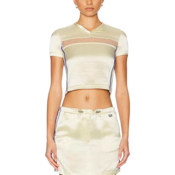 DIESEL DIESEL T Shirts Women's Cream V Neck Moderate