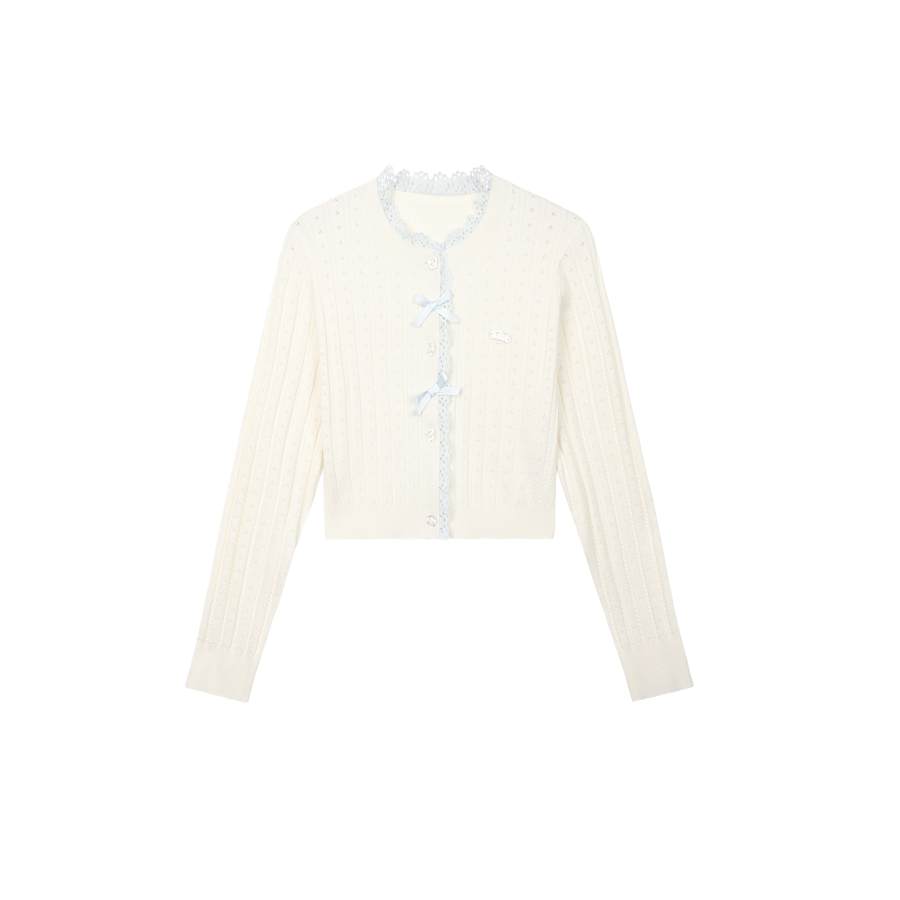 Umoumo Knitwear Women's Ecru Crew Neck Moderate
