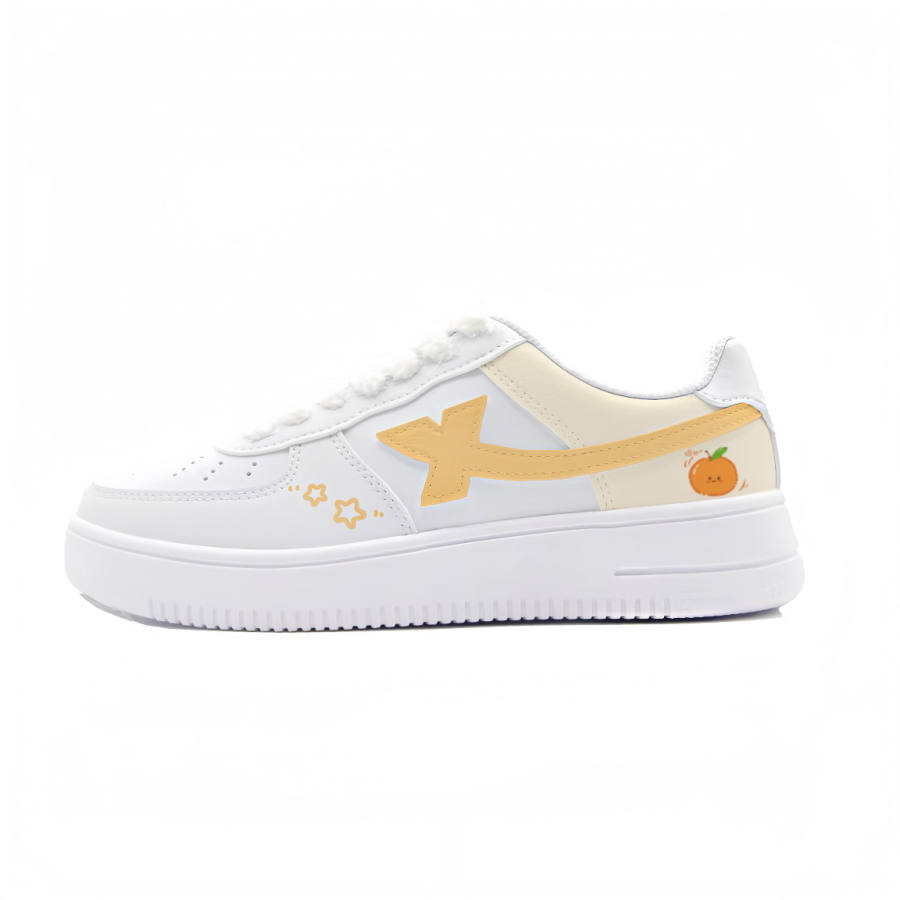 XTEP Air Force 1 Cushioning, Wear Resistant Low top Skateboard Shoes Women's Orange Yellow