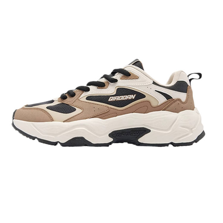 QIAODAN Star II Cushioning Slip Resistant Lightweight Low top Chunky Sneakers Men's Iron Gray Antler Color