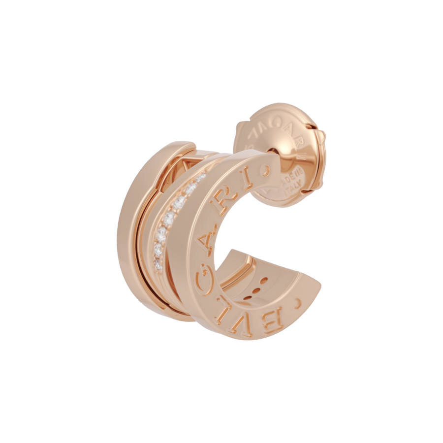 BVLGARI Diamond Earrings Women's Rose Gold