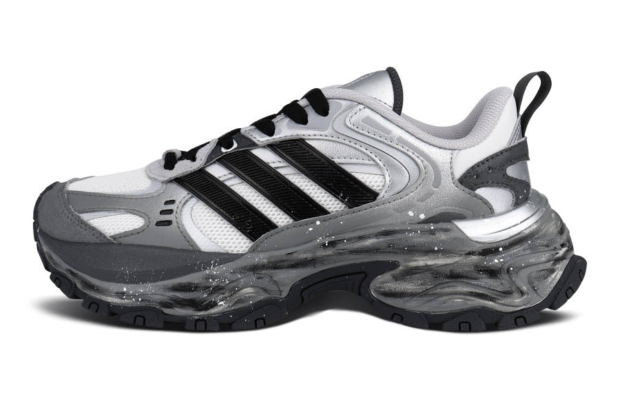 Adidas Adidas SHADOW FEVER Cushioning Abrasion Resistant Rebound Low top Running Shoes Unisex Black Silver