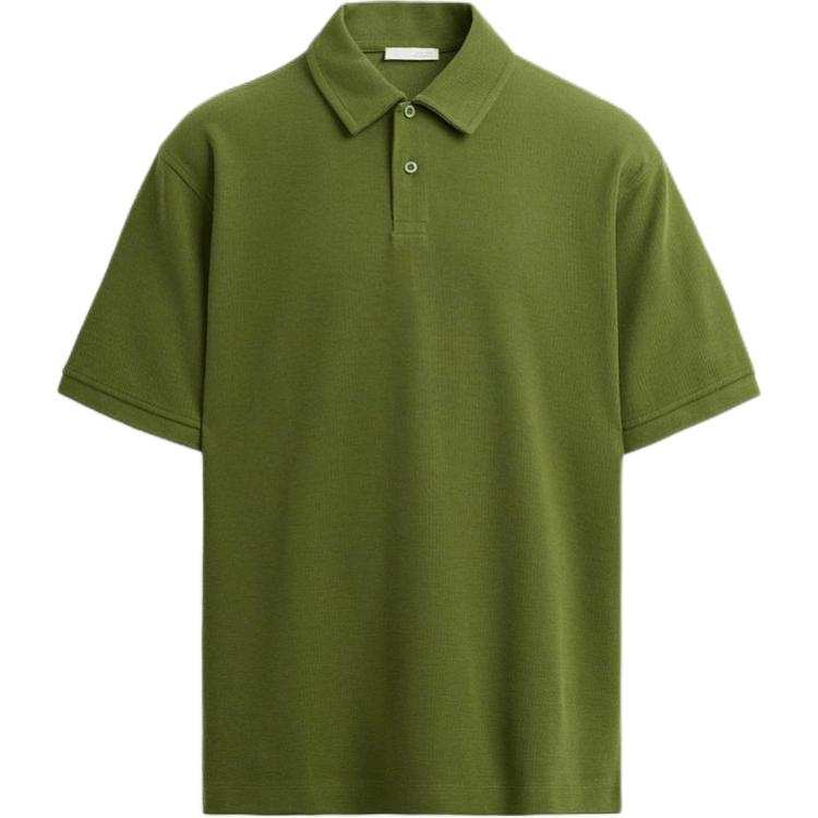 ZARA Polo Shirts Men's Dark Green Polo Collar Moderate