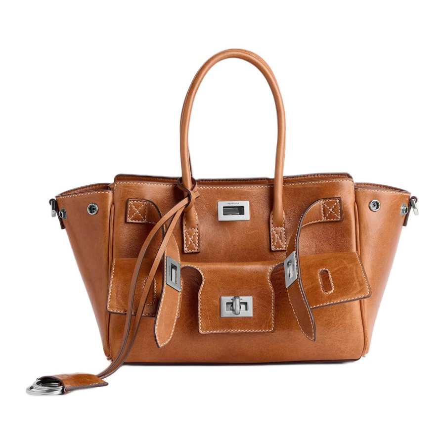 Balenciaga Bel Air Lambskin Tote Bag, Shopping Bag, Handbag Small Women's Brown