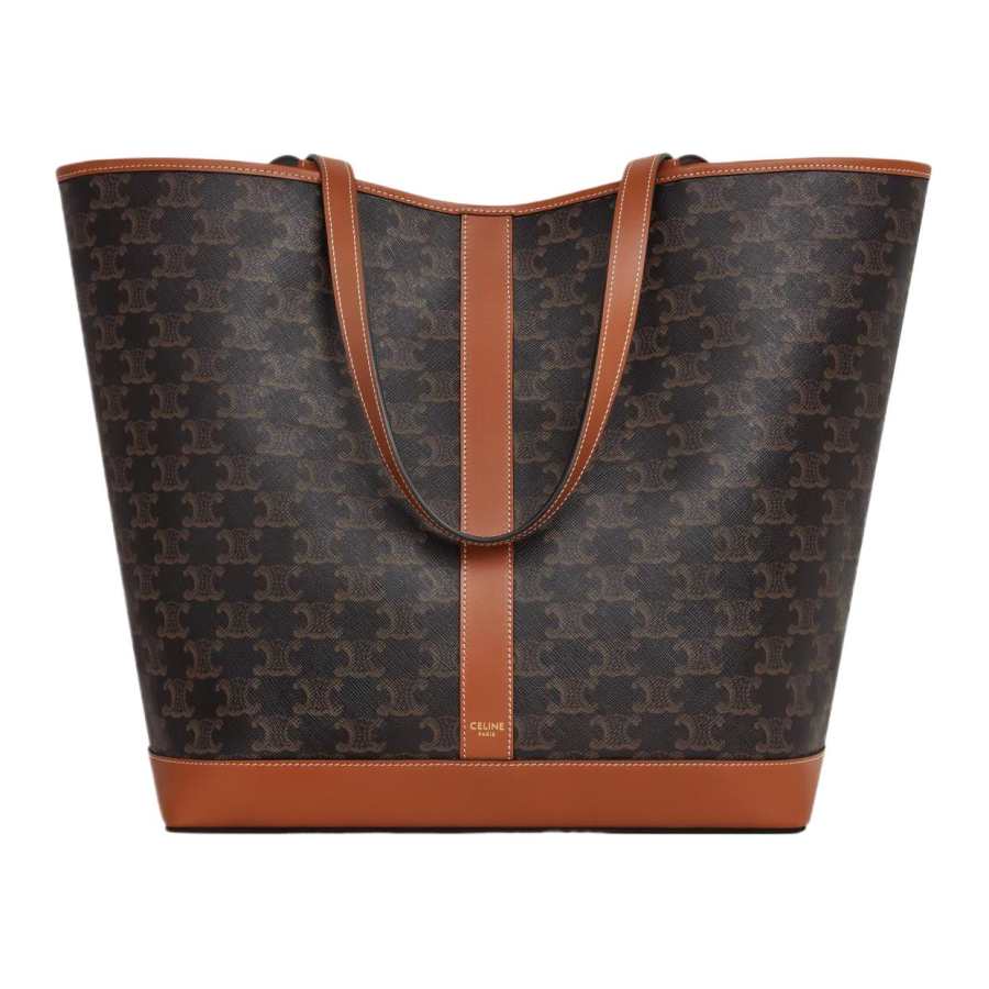 CELINE Cabas Cow Leather Tote Bag, Shopping Bag, Handbag Medium Women's Tawny