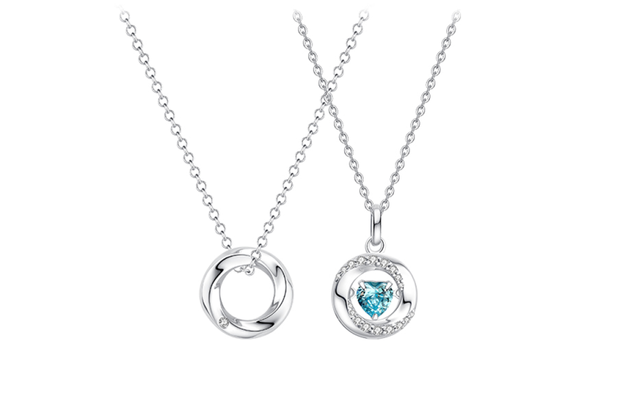 FANCI 925 Sterling Silver Synthetic Cubic Zirconia Necklaces Unisex