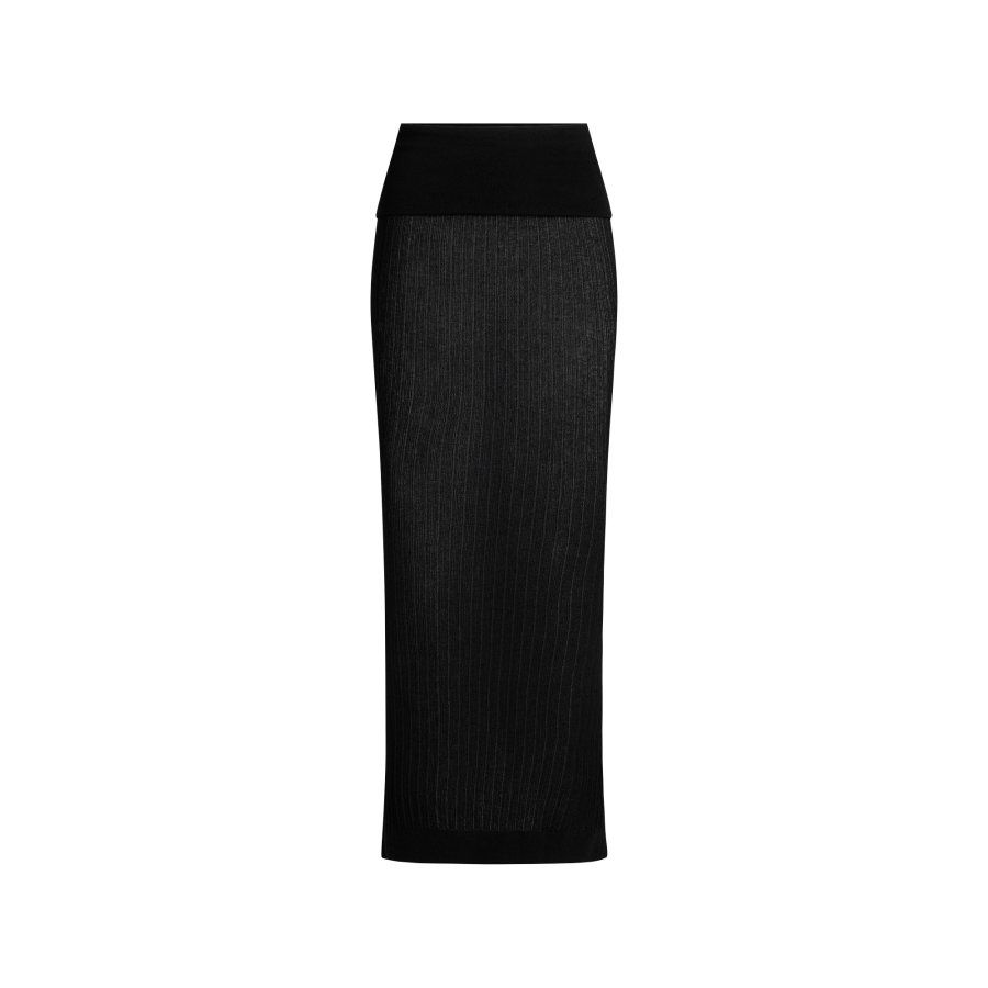 Skims FW25 SHEER KNIT FOLDOVER LONG SKIRT Knit Long Skirt Women's