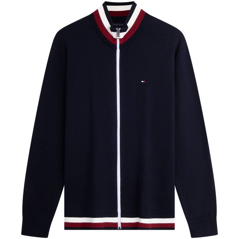 Tommy Hilfiger Knitwear Men's Navy Blue DW5 Stand Collar Moderate Cardigan