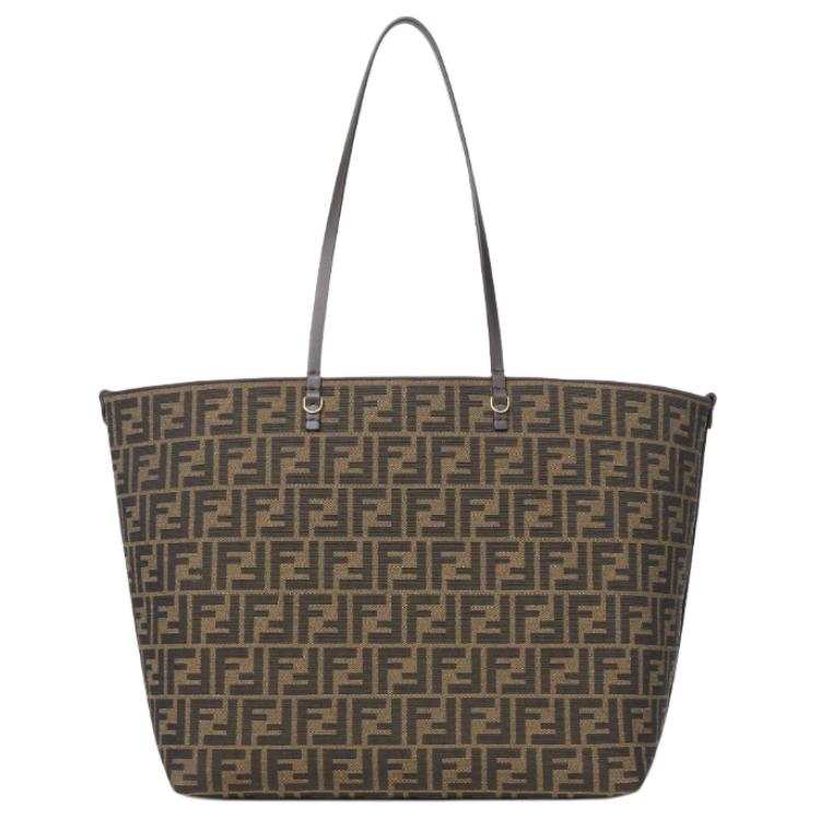 FENDI Roll Fabric Shoulder Bag Large Women's Brown