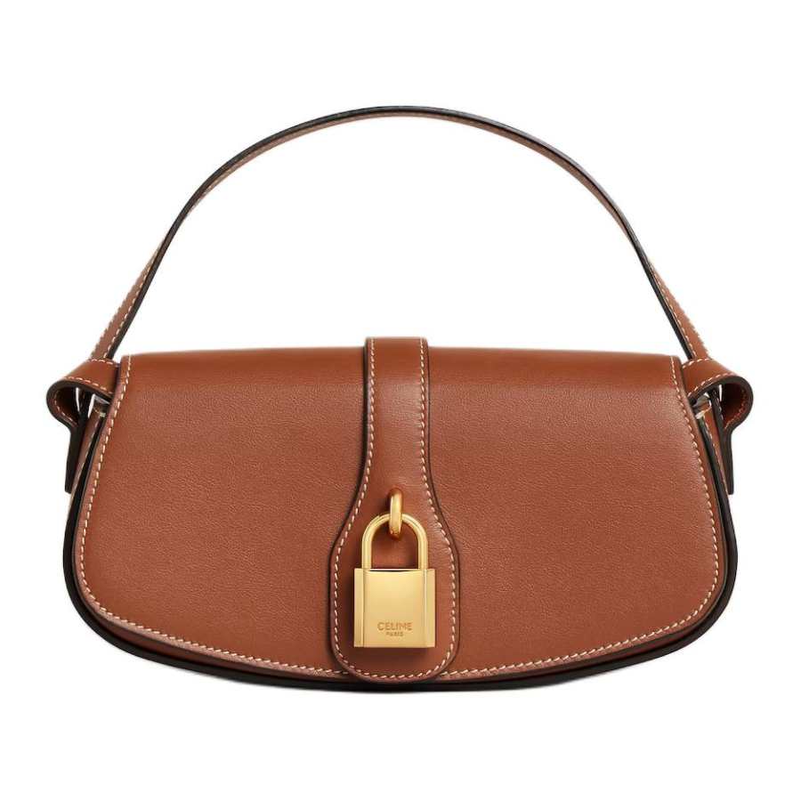 CELINE Tabou Cow Leather One Shoulder Handbag Mini Women's Tawny