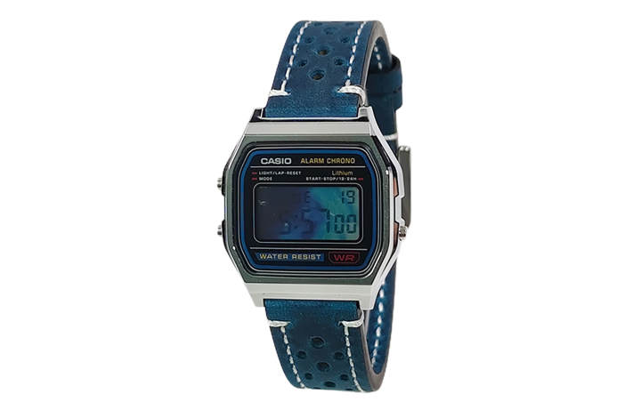 CASIO CASIO Custom Collection Quartz Movement Leather Strap Watch Unisex Blue Dial