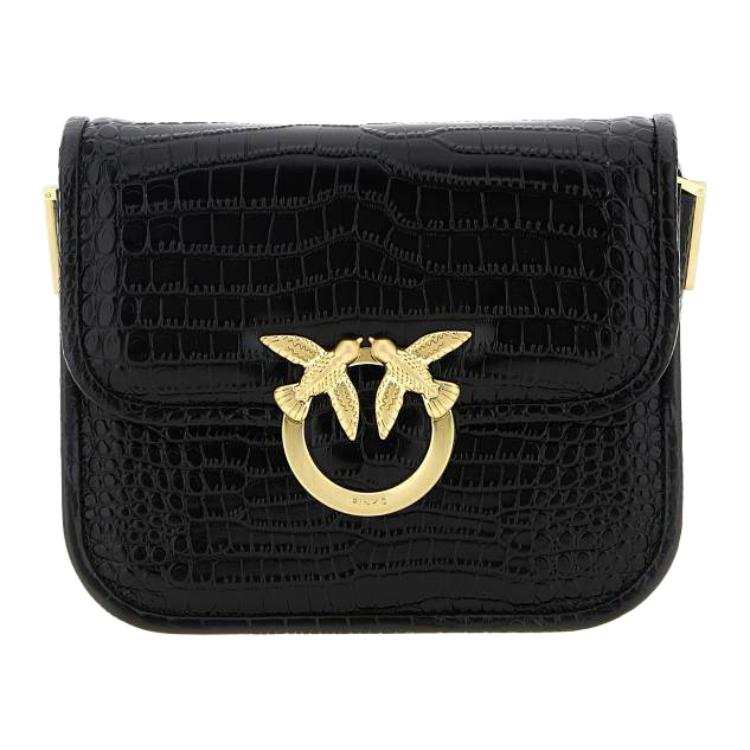 PINKO Goatskin Crossbody Bag, Shoulder Bag Mini Women's Black