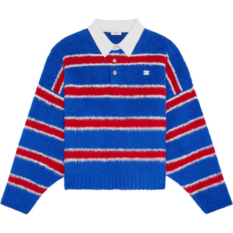 CELINE CELINE Striped Polo Collar Jumper