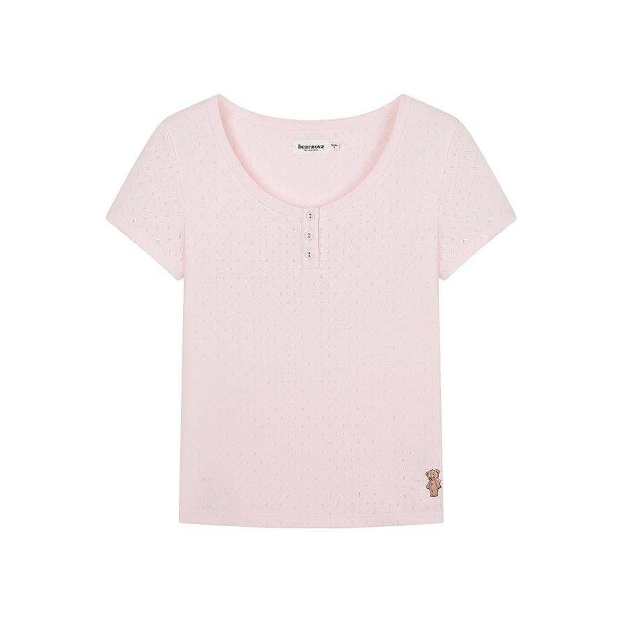 Teenie Weenie T Shirts Women's Henry Collar Moderate Straight Fit