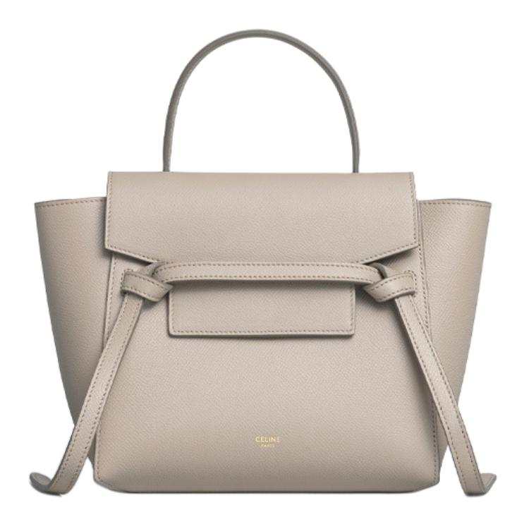 CELINE Belt Grained Calfskin Catfish Bag Crossbody Bag Women's Light Taupe
