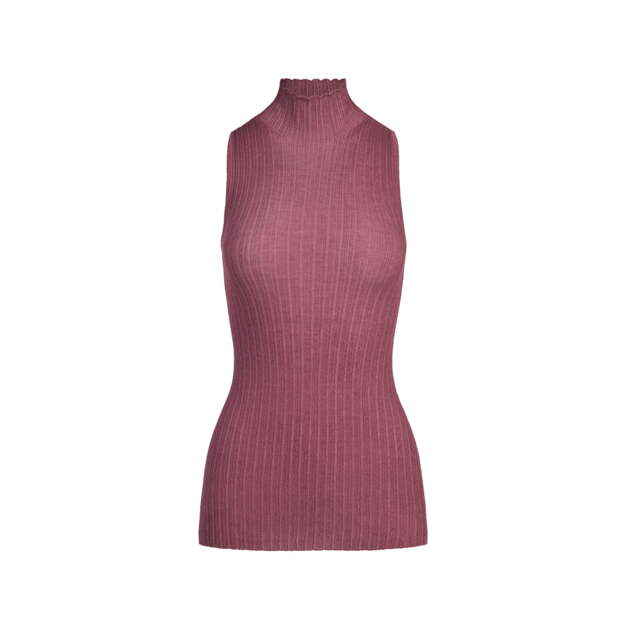 Skims Tank Tops Women's Beet Color Stand Collar Other