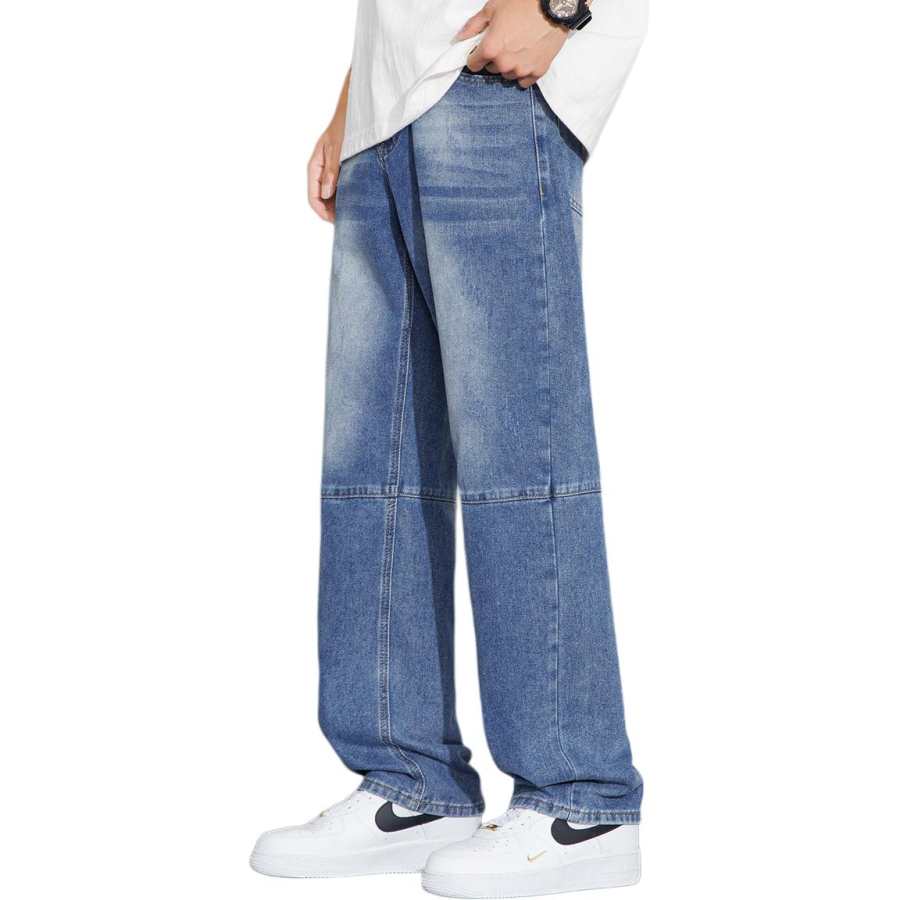 Tonlion Jeans Unisex Medium Blue Moderate Straight Fit Pants