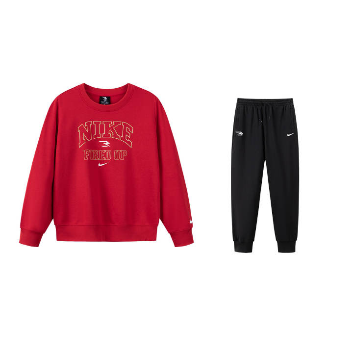 Nike Nike Casual Sportswear Pullover Sweatshirt Pants 2 Piece Set Children Aged 3 7 Years Old