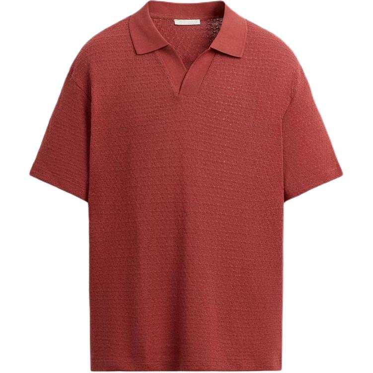 ZARA Polo Shirts Men's China Red Lapel Moderate Other
