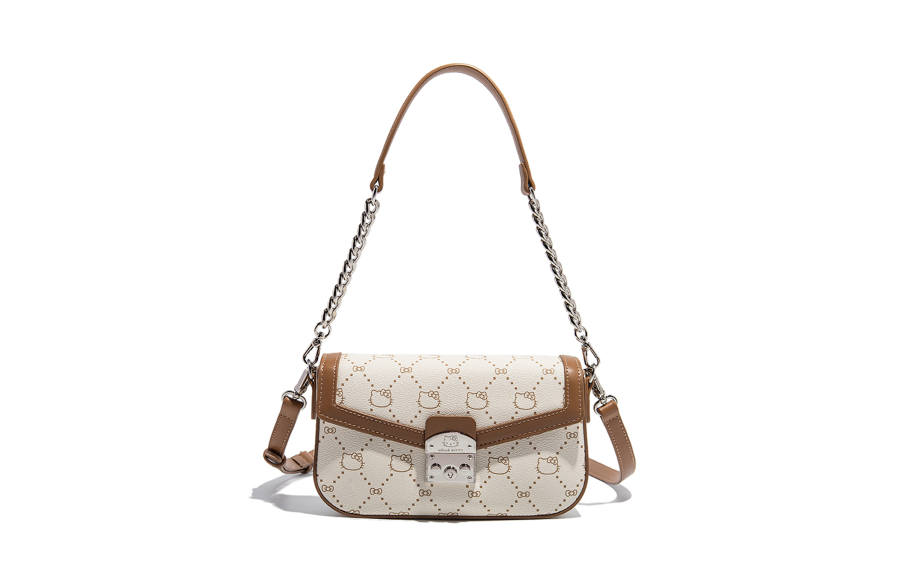 Sanrio Hello Kitty Pu Shoulder Bag Regular Women's Ecru/Khaki/Coffee