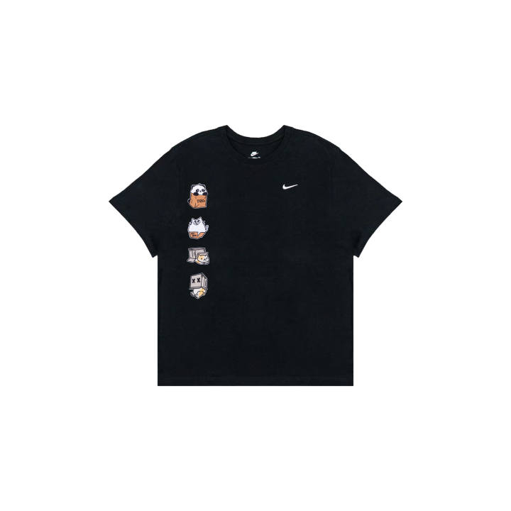 Nike Nike Sportswear T Shirts Men's Black Crew Neck Moderate Straight Fit