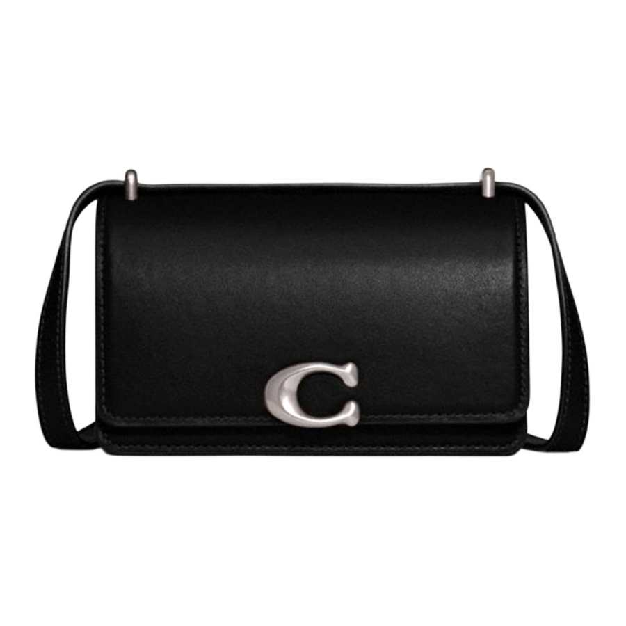 COACH Cow Leather Crossbody Bags Small Women's Pure Black