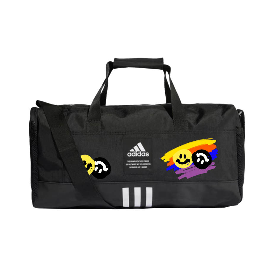 Adidas Adidas Fabric One Shoulder Crossbody Handheld Travel Bag Gym Bag Medium Unisex Black
