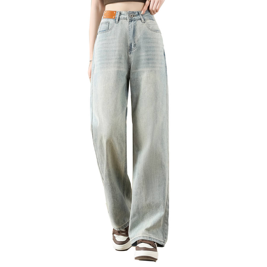 BALENO Jeans Women's Ice Dusty Blue Thin Wide Leg Pants