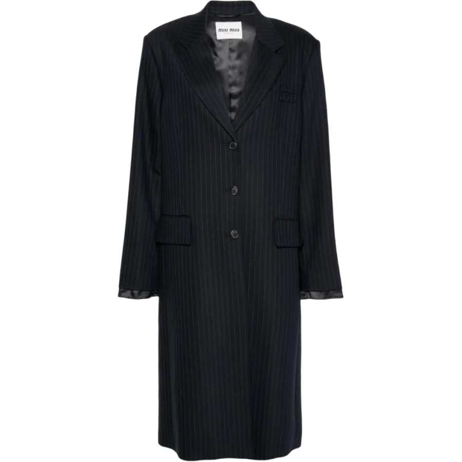 MIU MIU Miu Miu single-breasted pinstripe coat