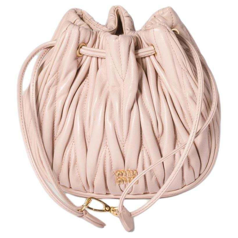 MIU MIU Matelassé Lambskin Clutch Women's Pink