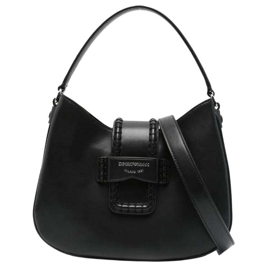 EMPORIO ARMANI Cow Leather One Shoulder Handbag Women's Black