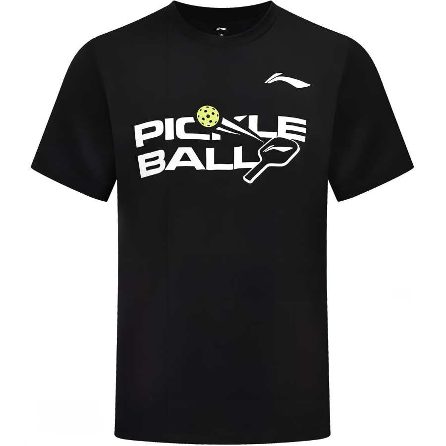Li-Ning Li Ning T Shirts Unisex Black Crew Neck Thin
