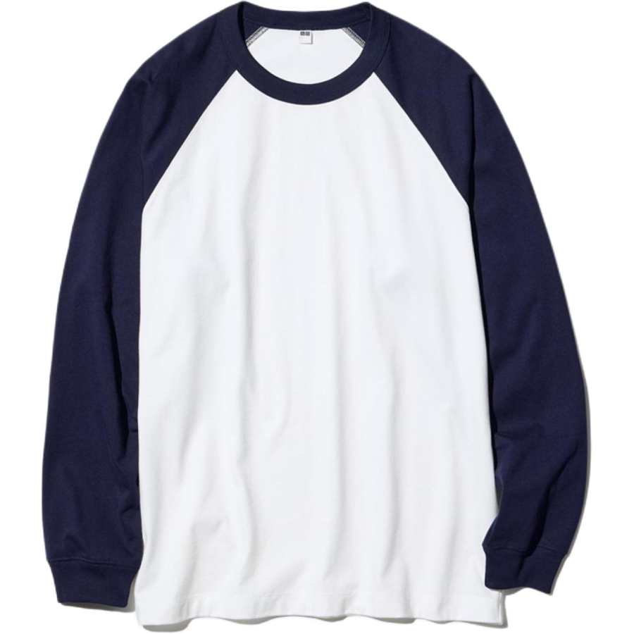 UNIQLO T Shirts Unisex Navy Blue Crew Neck Moderate