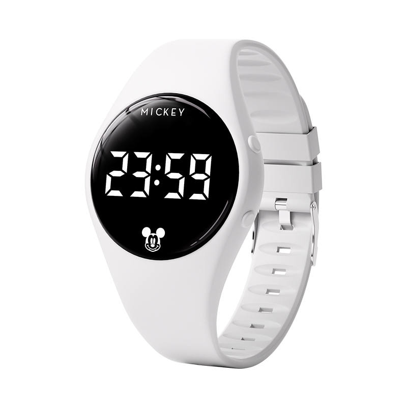 Disney Disney Electronic Movement Silicone Strap Watch Unisex Black Dial