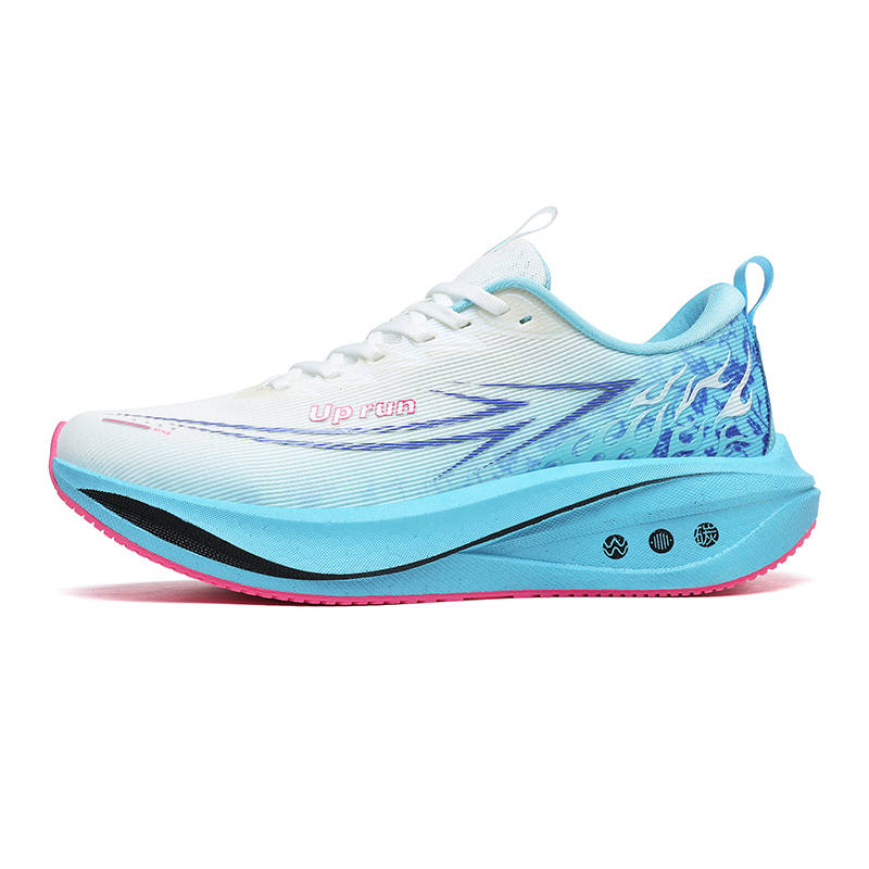 Up Run Running Shoes Unisex Blue And White Jade Brocade