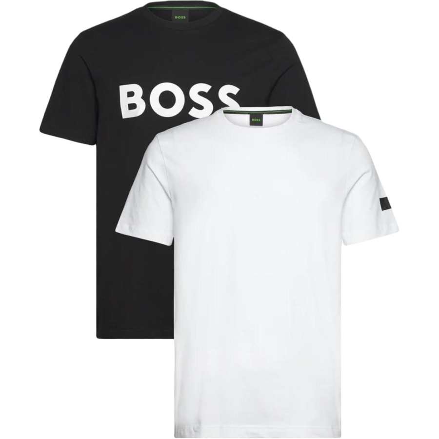 HUGO BOSS T Shirts Men's 2 Pack White+Black Crew Neck