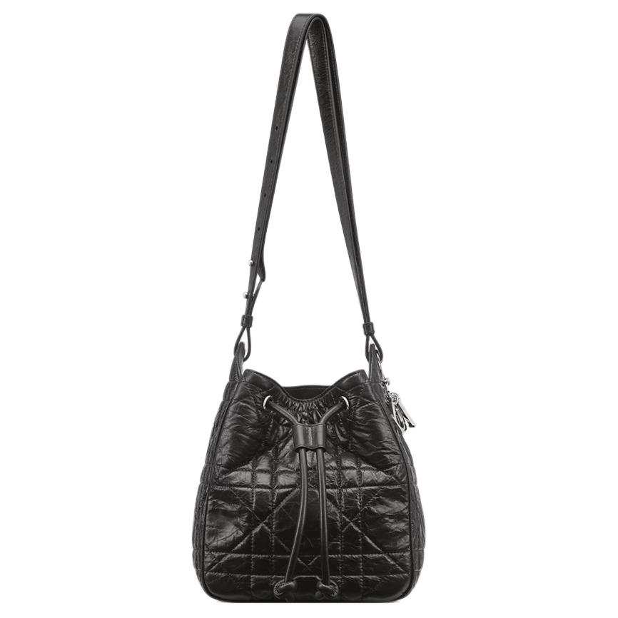 DIOR D Motion Cow Leather Bucket Bag, Shoulder Bag Small Women's Black