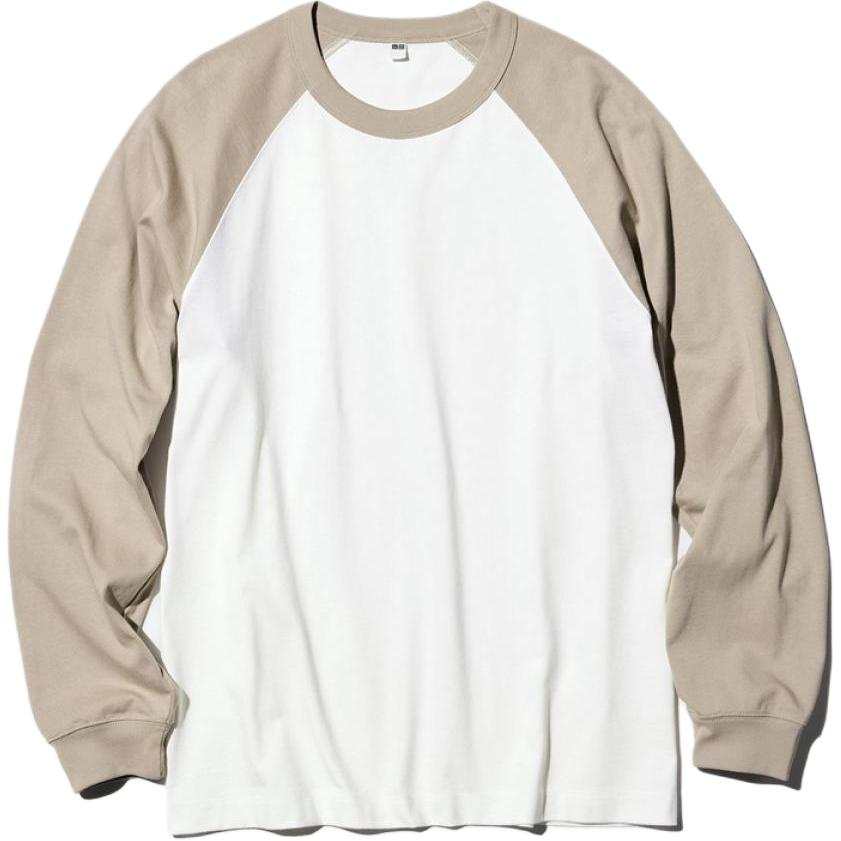 UNIQLO T Shirts Unisex Beige Crew Neck