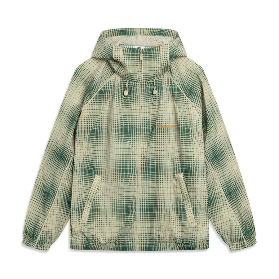 Li-Ning Li Ning Basketball Collection, A Must Have For Every Fan Trench Coat Men's Eden Green/Foam Khaki Checkered