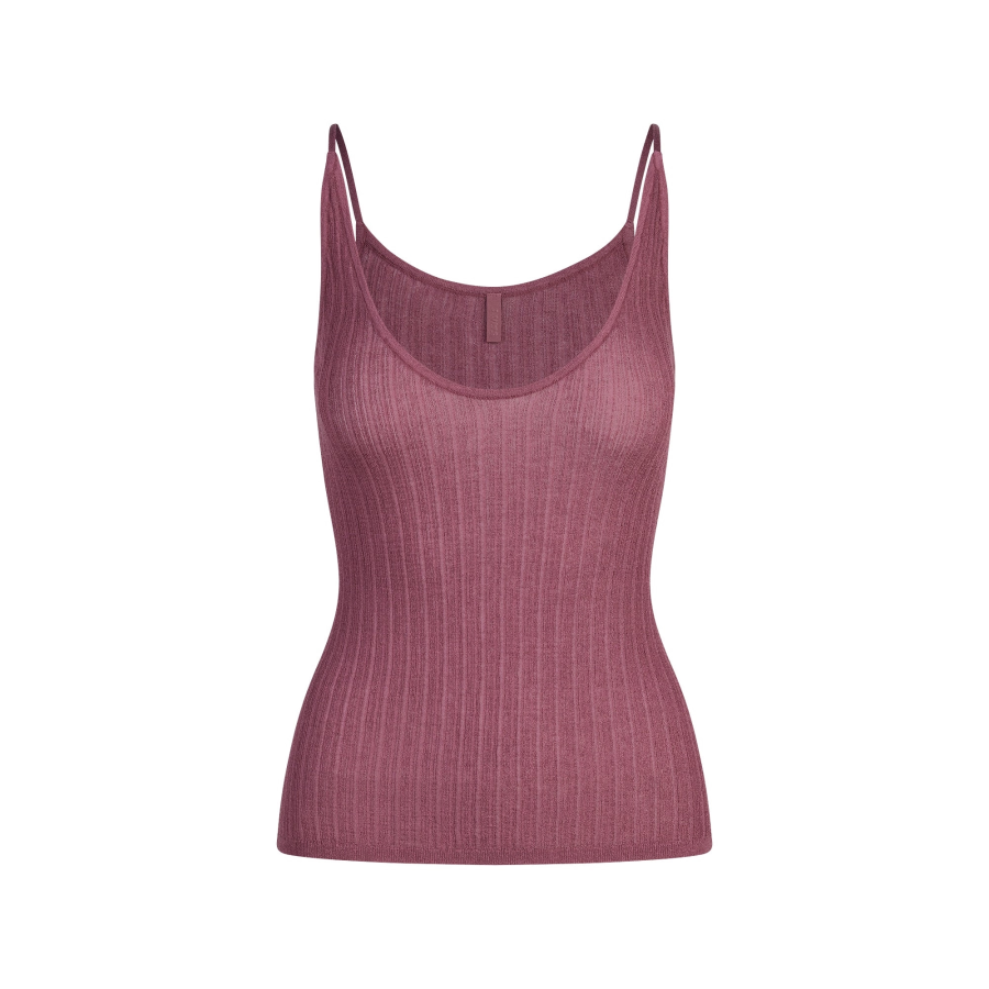 Skims Tank Tops Women's Beet Color Other
